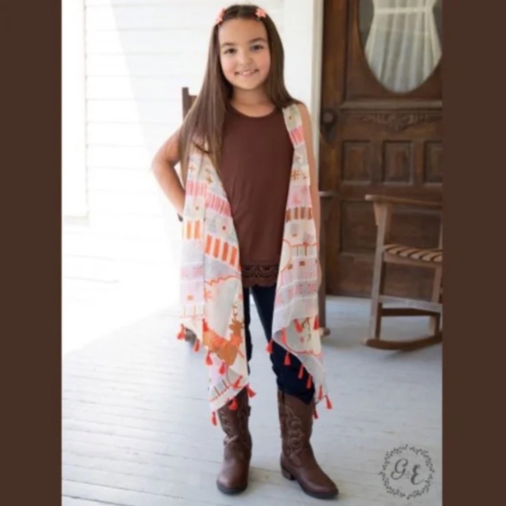 Girls Crochet Lace Brown Tank Top